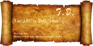 Tarján Dénes névjegykártya
